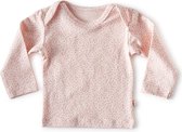 Little Label - baby shirt lange mouw - light pink dot - maat: 74 - bio-katoen