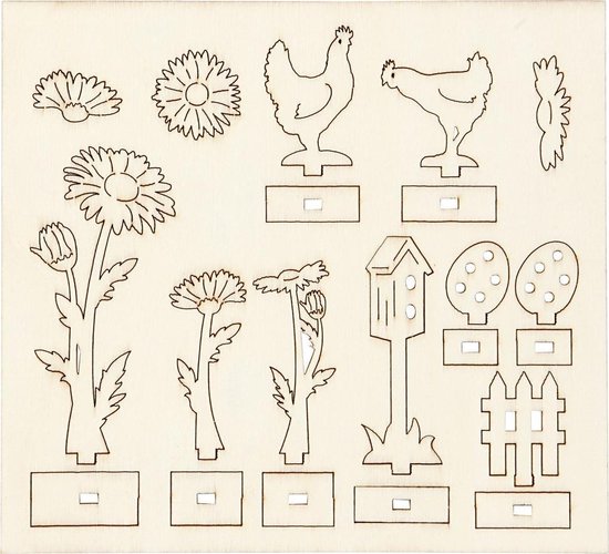 Bol Com Diy Houten Figuren L 15 5 Cm B 17 Cm 1 Doos