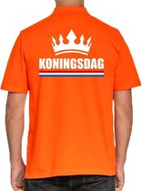 Koningsdag poloshirt / polo t-shirt met kroon oranje voor heren - Koningsdag kleding/ shirts XXL