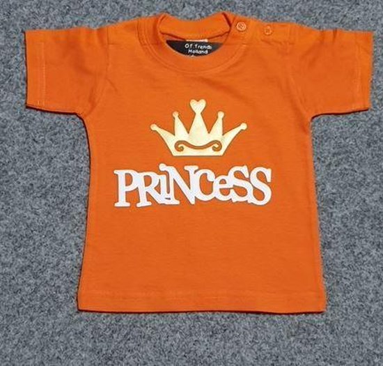 Bedachtzaam Woestijn Articulatie Baby shirt koningsdag met opdruk prinsess maat 80 | bol.com