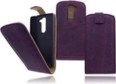 Devills LG G2 Mini Lederen Flip Case Hoesje Plum