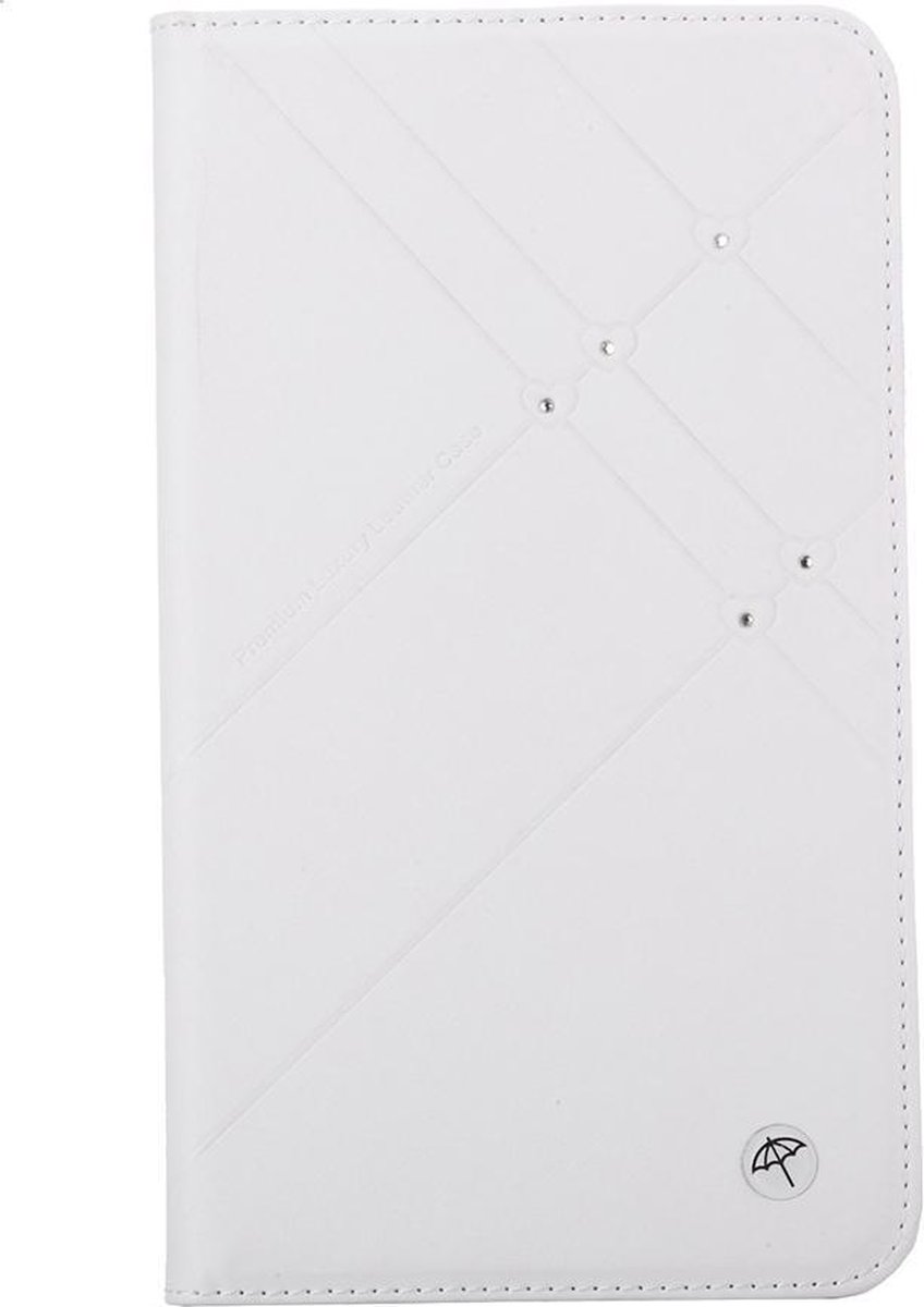 Umbrella Tablet Hoes Case Cover met steentjes voor Samsung Galaxy Tab 4 7 inch T230 Wit