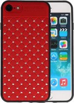 Rood Diamand Geweven hard case hoesje voor Apple iPhone 7 / 8