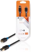 Konig USB 3.0 A Male naar USB 3.0 Micro Male - 2 m