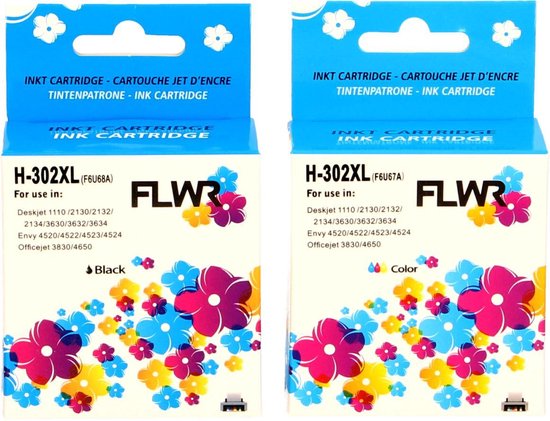 FLWR - Inktcartridge / 302XL Zwart & Kleur 2-pack - Geschikt voor HP | bol