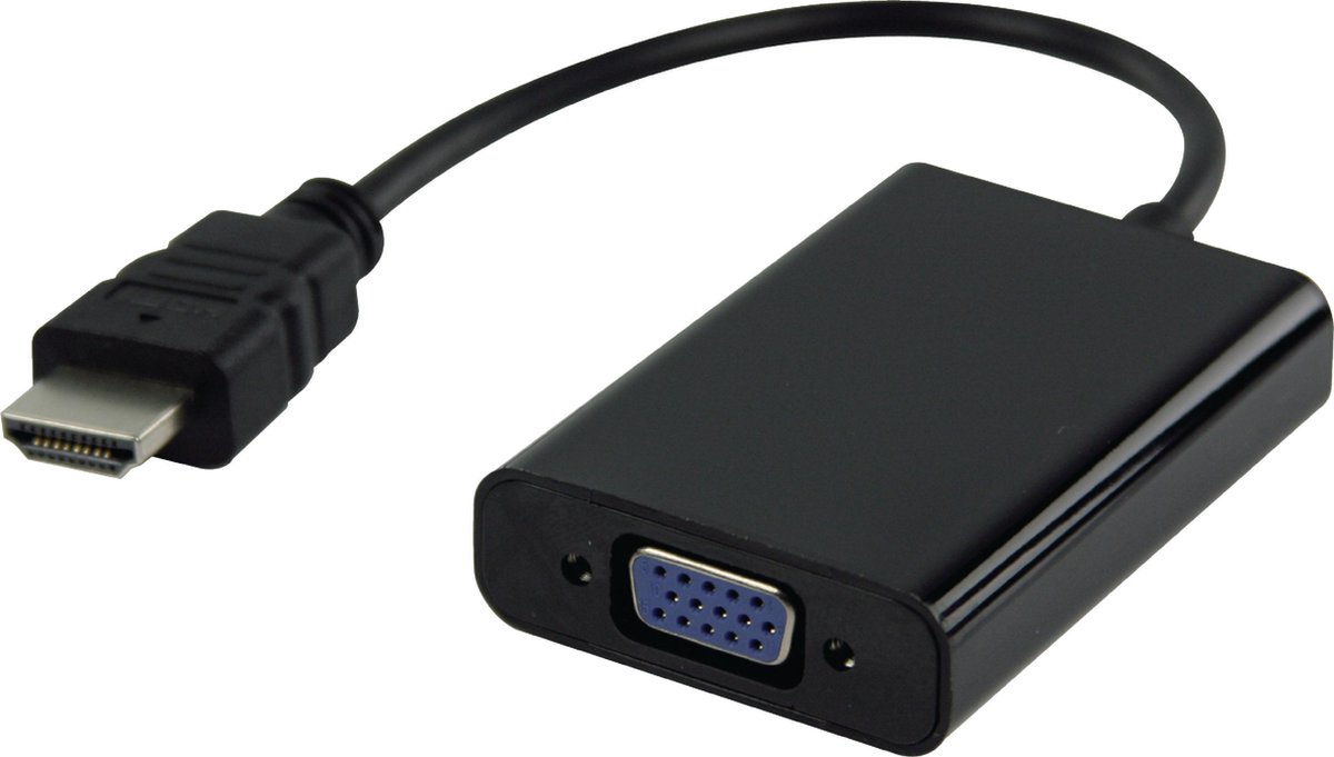 Valueline HDMI naar VGA + 3,5mm adapter - zwart - 0,20 meter