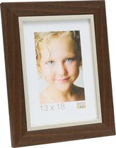 Deknudt Frames fotolijst S45VH3 - bruin met zilverbies - foto 30x30 cm