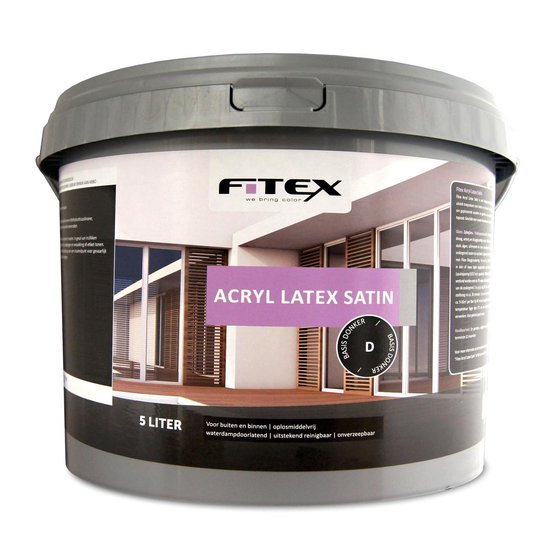 Fitex Acryl Latex Satin 5 liter wit | bol.com