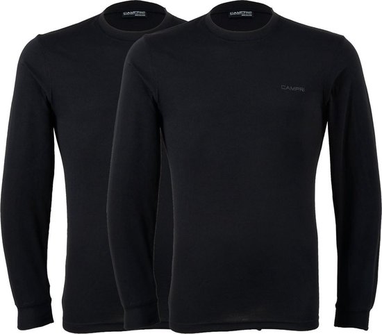 Campri Thermoshirt manches longues (2-PACK) - Chemise de sport - Homme - Taille L - Zwart