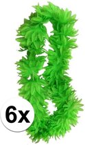6x Neon groene hawaii slingers
