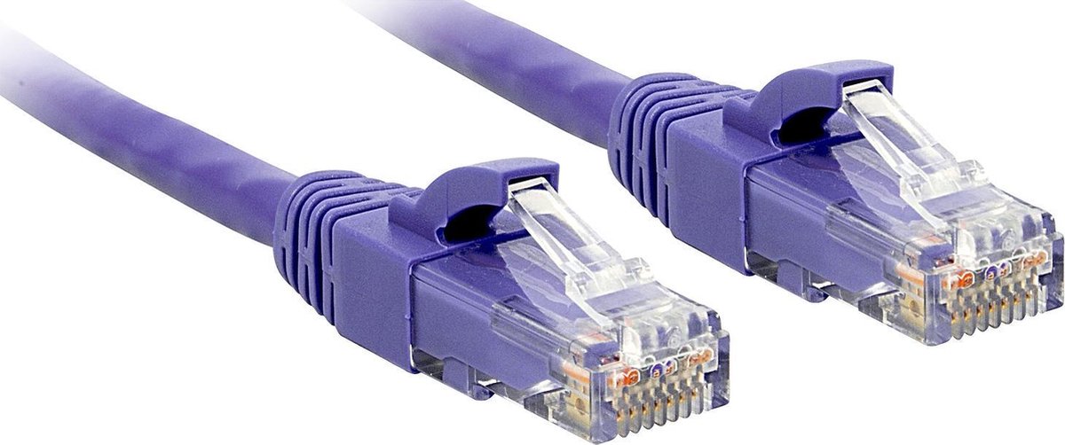 LINDY 48126 RJ45 Netwerkkabel, patchkabel CAT 6 U/UTP 7.50 m Violet Snagless 1 stuk(s)