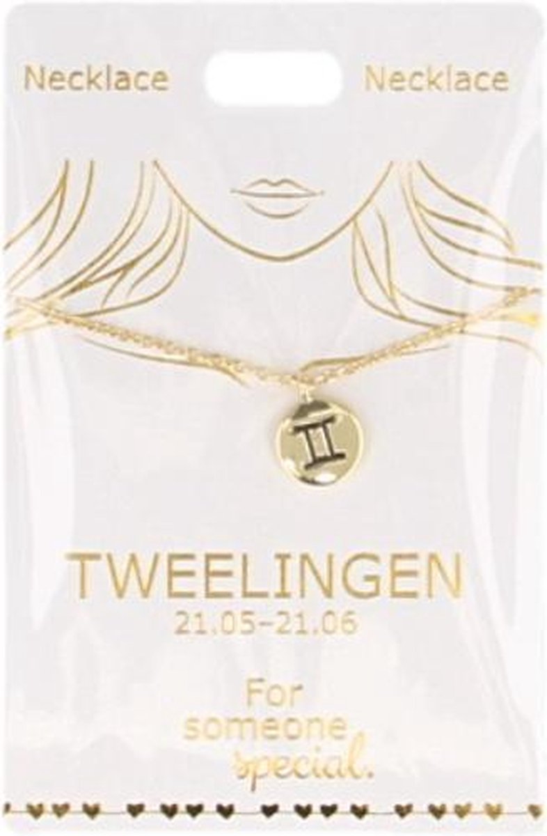 Ketting Tweelingen, gold plated