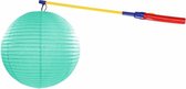 Mint groene lampion 25 cm met lampionstokje - Sint Maarten lampionnen