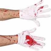 Halloween - Korte witte handschoenen met bloed