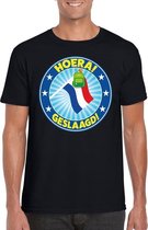 Geslaagd t-shirt met vlaggenmast met tas zwart heren S