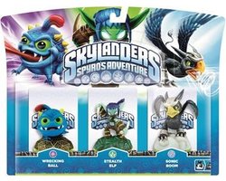 foto van Skylanders Spyro's Adventure Triple Pack Stealth Elf, Wrecking Ball, Sonic Boom Wii + PS3 + Xbox360 + 3DS + Wii U + PS4