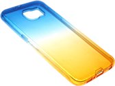 Siliconen hoesje blauw/geel Geschikt voor Samsung Galaxy S6
