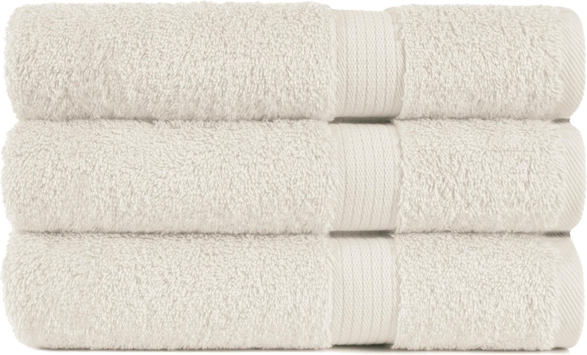 Handdoek 50x100 cm Luxor Uni Topkwaliteit Ecru Soft Cream col 155 - 4 stuks