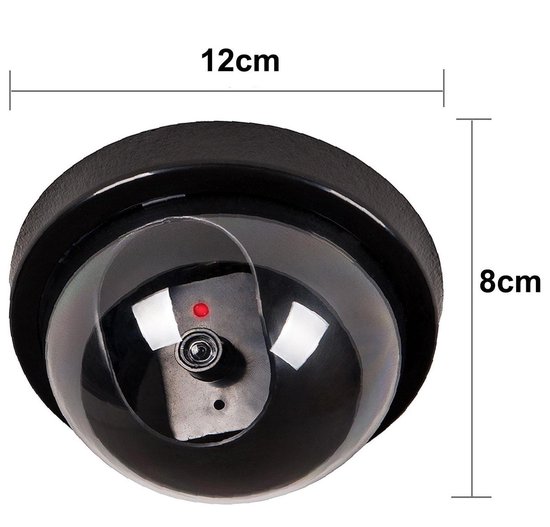 Premium 1x Dummy LED Beveiligingscamera met Bewegingssensor - 12x8cm - Zwart - 1 Stuks - Draadloze Nepcamera Met Rode Led op Batterijen - Knipperende Camera Beveiliging Voor Binnen en Buiten - Buitencamera - CCTV Dome Bewakingscamera van SMART CHOICE — afbeelding 2