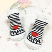 JillyBee - Baby Sokjes - Sokjes - Sokken  - Papa - Newborn - Wit - Zwart - Gestreept