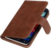Bruin Hout Samsung Galaxy Core Hoesjes Book/Wallet Case/Cover