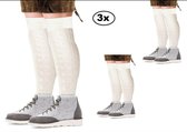 3x Paar Tiroler sokken wit 43-46