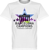 Barcelona 5 Star European Winners T-Shirt - Kinderen - 92/98
