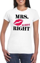 Mrs. Always Right t-shirt wit dames M