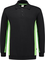 Tricorp 302003 Polosweater Bicolor Zwart/Lime maat M