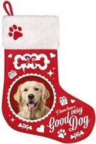 Kerst Sok Golden Retriever - Dierenskleding - Rood/Wit