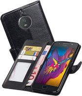 Hoesje Geschikt voor Motorola Moto G5 Plus - Portemonnee hoesje booktype wallet case Zwart