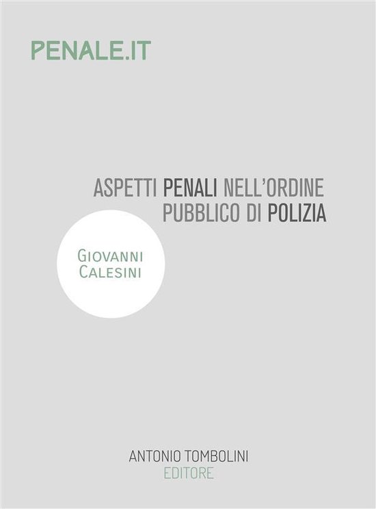 Penale.it - Aspetti penali dell'ordine pubblico di polizia - cover