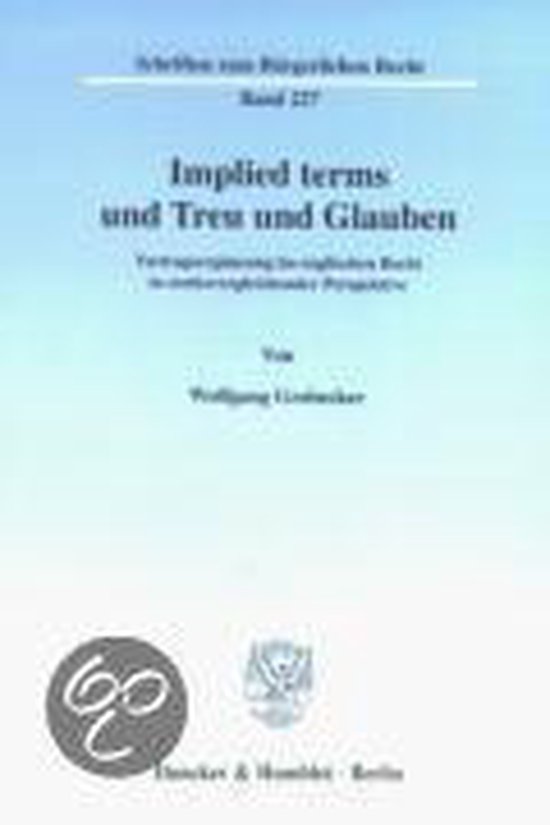 Implied Terms Und Treu Und Glauben. - cover