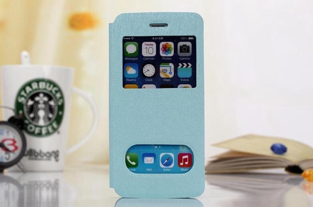 View Cover Zijde Patroon voor iPhone 6 _ Blauw