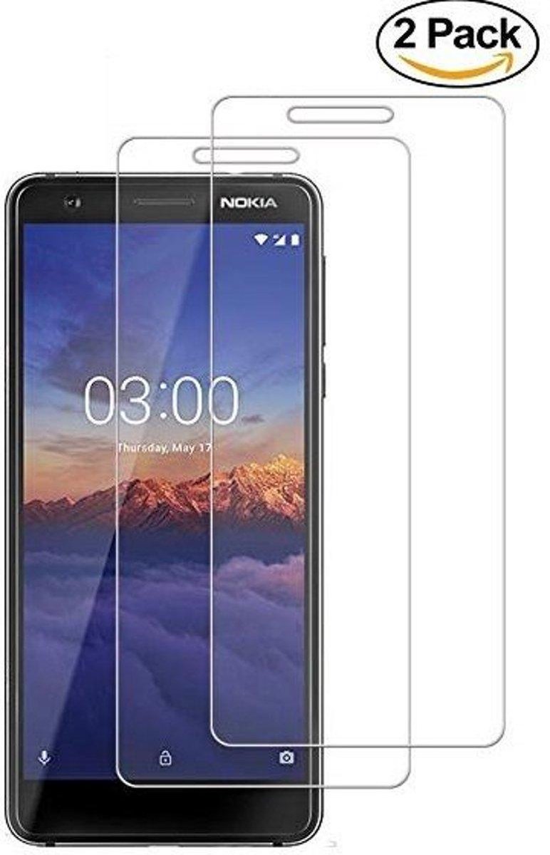 2x Glasplaatje - Geschikt voor: Nokia 3.1 Tempered Glas Screen Protector 9H 0.3mm