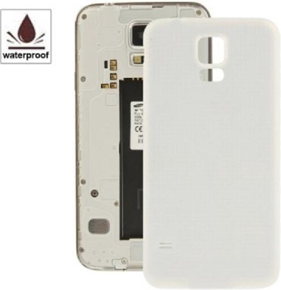 Batterij Cover Achterkant geschikt voor Samsung Galaxy S5 SM-G900F - Wit