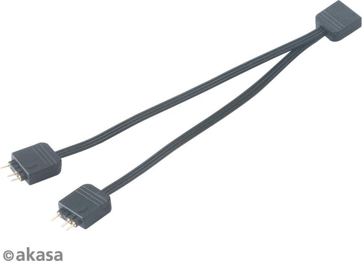 Akasa Addressable RGB LED Splitter Cable 1 - 2 splitter and extension cable 12cm - Akasa