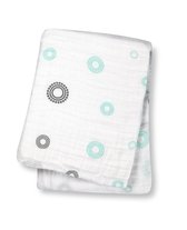 Lulujo swaddle 100% katoen 120x120 cm - Blue Circles