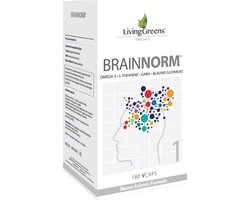 Brainnorm (180 Caps) - Focus - Concentratie-kinderen - volwassenen - L-theanine -omega vetzuren -gaba -blauw glidwortel