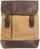 JOOF Rugzak canvas met leer bruin, model 2