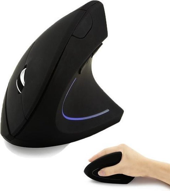 ProtoArc EM11 NL Ergonomische verticale muis, draadloos oplaadbaar met 3 apparaten (Bluetooth USB), verticale draadloze muis voor computer, iPad, Mac, Windows - zwart groen