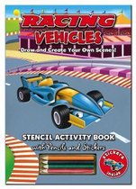 Activity Stencil Books Racing Cars