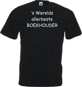 Mijncadeautje T-shirt - 's Werelds beste Boekhouder - - unisex - Zwart (maat 3XL)