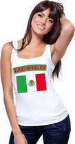 Singlet shirt/ tanktop Mexicaanse vlag wit dames L