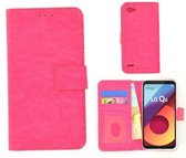 Fashion roze wallet bookcase hoesje LG Q6