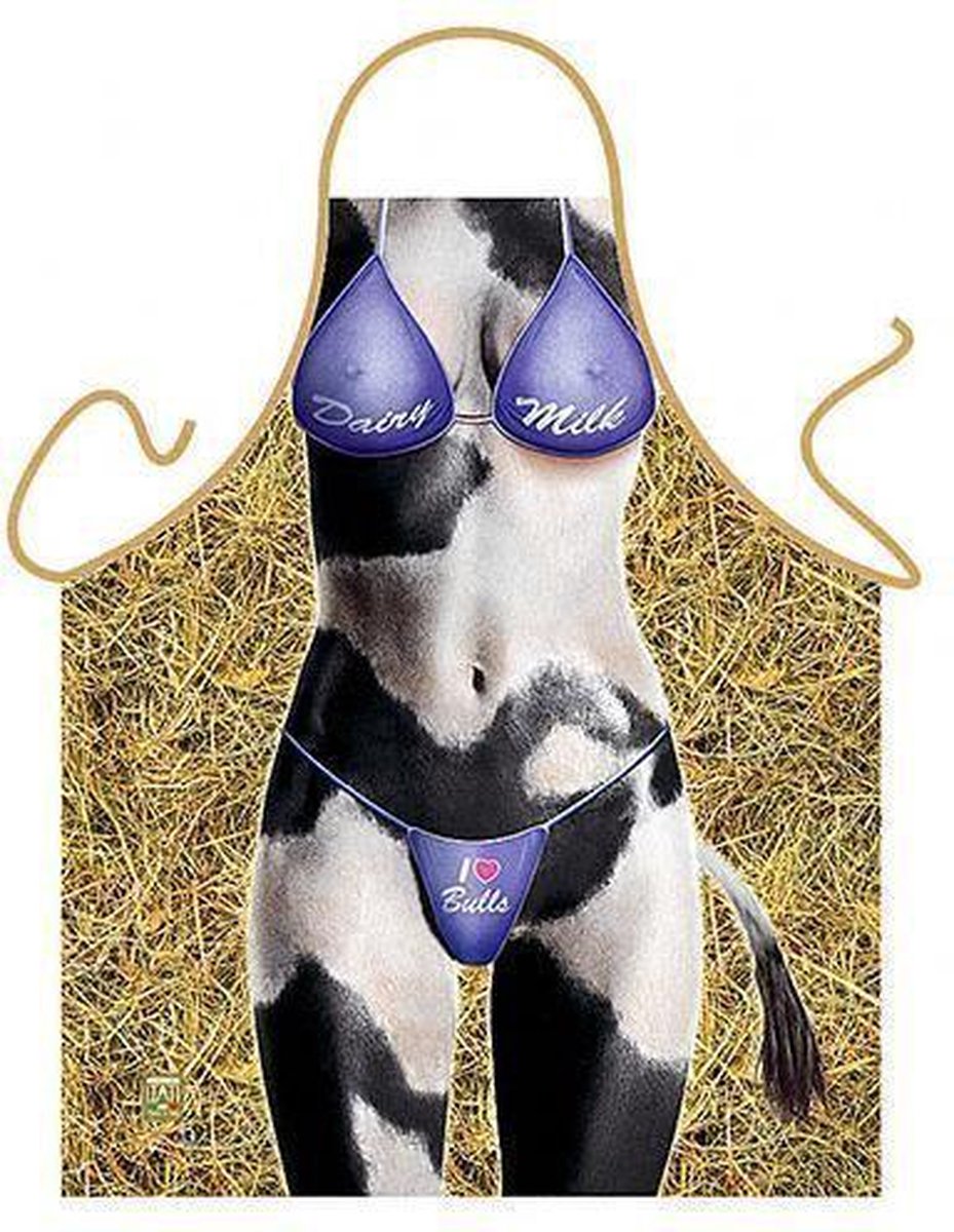 Benza Schort I Love Bulls - Sexy/Leuke/Grappige/Mooie Keukenschort