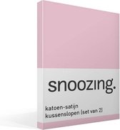 Snoozing - Katoen-satijn - Kussenslopen - Set van 2 - 50x70 cm - Roze