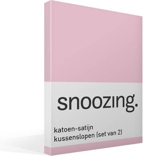 Snoozing - Katoen-satijn - Kussenslopen - Set van 2 - 50x70 cm - Roze