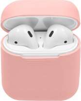 Soft silicone cover | voor Apple airpods| draadloze koptelefoon bescherm hoes | safety case| roze/pink