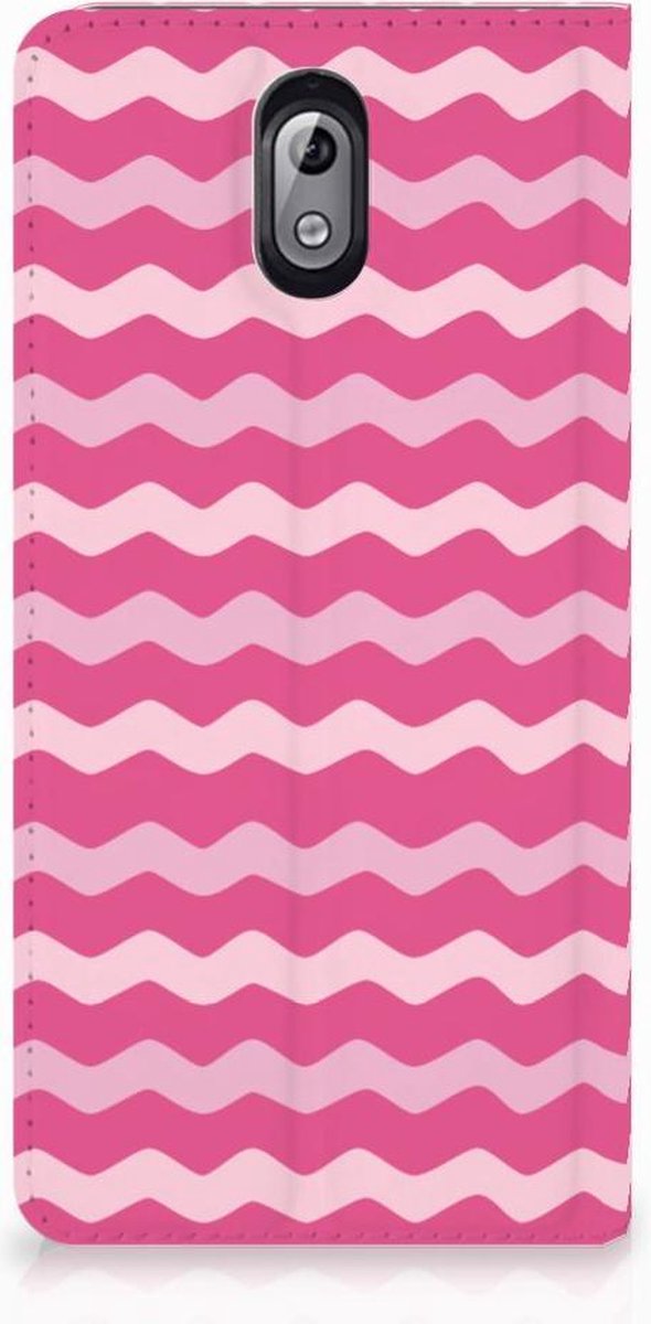 Nokia 3.1 (2018) Hoesje met Magneet Waves Pink